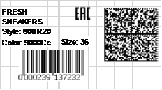 ejemplo de etiqueta EAC con código QR